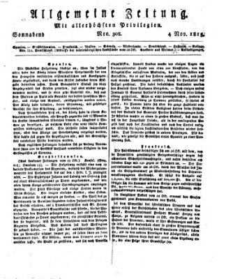 Allgemeine Zeitung Samstag 4. November 1815
