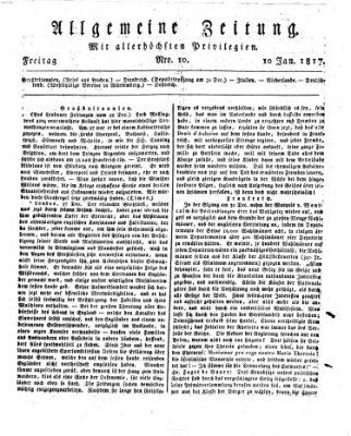 Allgemeine Zeitung Freitag 10. Januar 1817