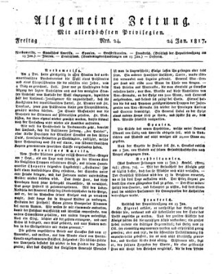 Allgemeine Zeitung Freitag 24. Januar 1817