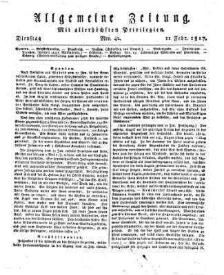 Allgemeine Zeitung Dienstag 11. Februar 1817
