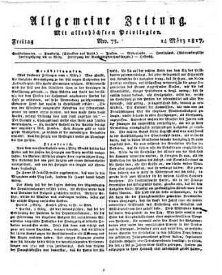 Allgemeine Zeitung Freitag 14. März 1817