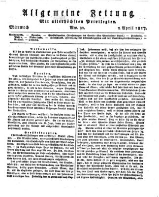 Allgemeine Zeitung Mittwoch 2. April 1817