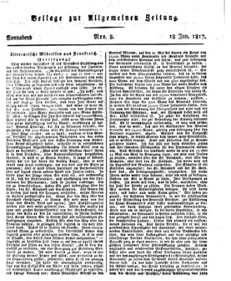 Allgemeine Zeitung Samstag 18. Januar 1817