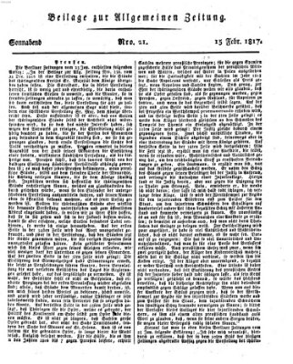 Allgemeine Zeitung Samstag 15. Februar 1817