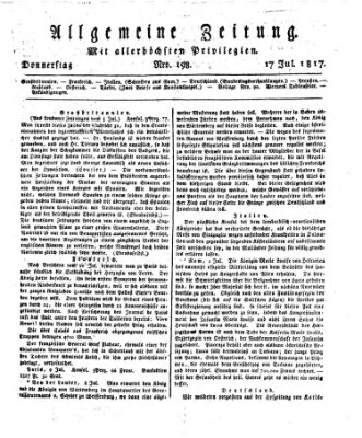 Allgemeine Zeitung Donnerstag 17. Juli 1817