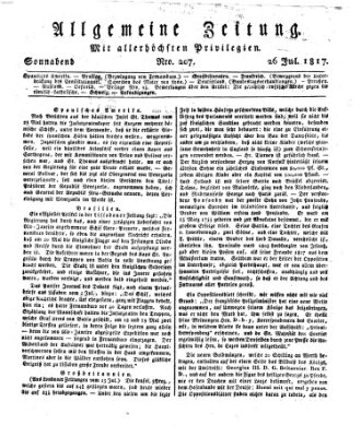 Allgemeine Zeitung Samstag 26. Juli 1817