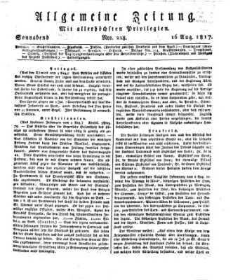Allgemeine Zeitung Samstag 16. August 1817