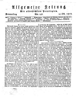 Allgemeine Zeitung Donnerstag 23. Oktober 1817