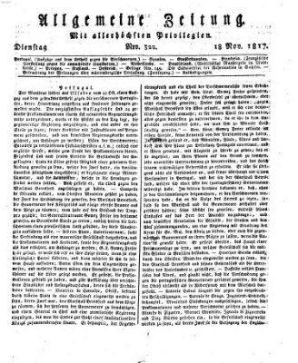 Allgemeine Zeitung Dienstag 18. November 1817