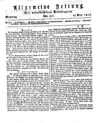 Allgemeine Zeitung Sonntag 23. November 1817
