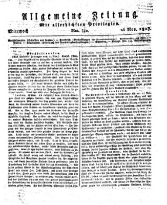 Allgemeine Zeitung Mittwoch 26. November 1817