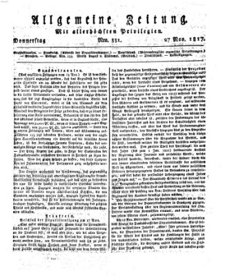 Allgemeine Zeitung Donnerstag 27. November 1817