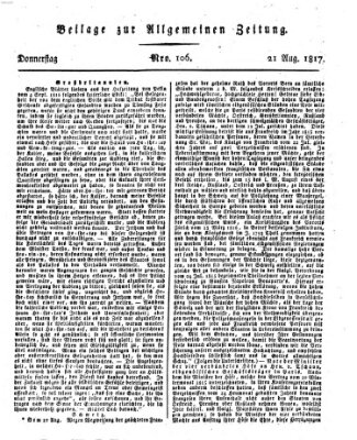 Allgemeine Zeitung Donnerstag 21. August 1817