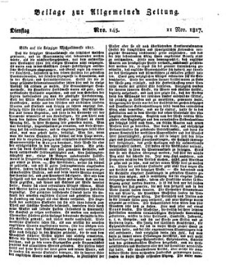 Allgemeine Zeitung Dienstag 11. November 1817