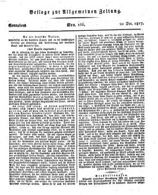 Allgemeine Zeitung Samstag 20. Dezember 1817