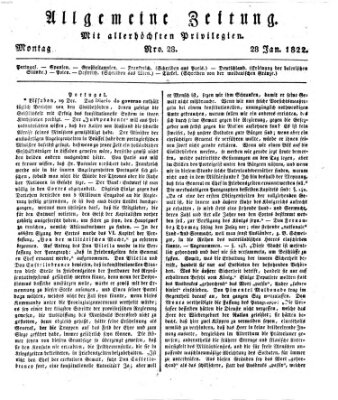 Allgemeine Zeitung Montag 28. Januar 1822