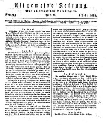 Allgemeine Zeitung Freitag 1. Februar 1822