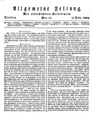 Allgemeine Zeitung Dienstag 19. Februar 1822