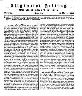 Allgemeine Zeitung Dienstag 12. März 1822