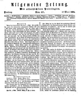 Allgemeine Zeitung Freitag 17. Mai 1822