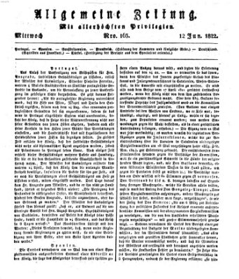 Allgemeine Zeitung Mittwoch 12. Juni 1822