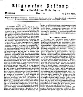 Allgemeine Zeitung Mittwoch 19. Juni 1822
