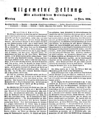 Allgemeine Zeitung Montag 24. Juni 1822