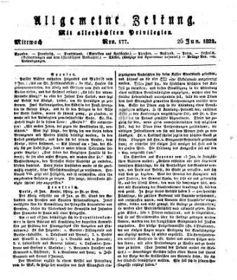 Allgemeine Zeitung Mittwoch 26. Juni 1822