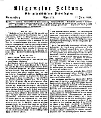 Allgemeine Zeitung Donnerstag 27. Juni 1822