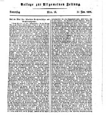 Allgemeine Zeitung Donnerstag 31. Januar 1822
