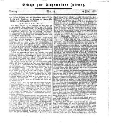 Allgemeine Zeitung Montag 4. Februar 1822