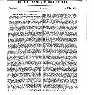 Allgemeine Zeitung Samstag 9. Februar 1822
