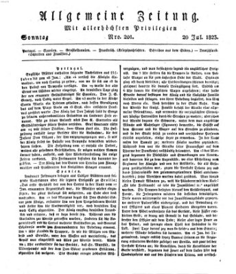 Allgemeine Zeitung Sonntag 20. Juli 1823