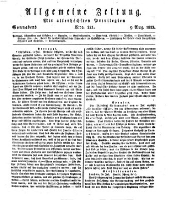 Allgemeine Zeitung Samstag 9. August 1823