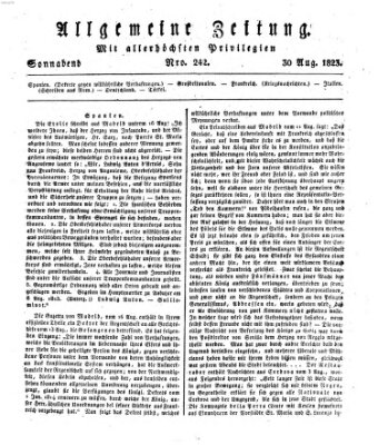 Allgemeine Zeitung Samstag 30. August 1823