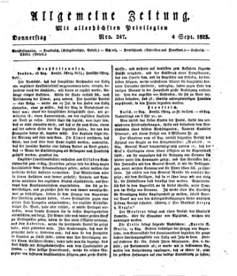 Allgemeine Zeitung Donnerstag 4. September 1823