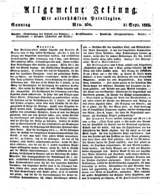 Allgemeine Zeitung Sonntag 21. September 1823