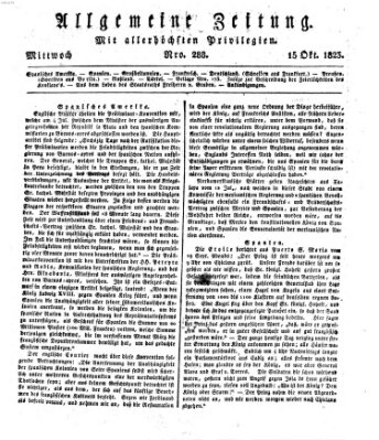 Allgemeine Zeitung Mittwoch 15. Oktober 1823