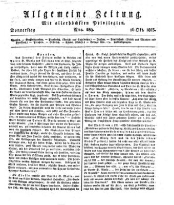 Allgemeine Zeitung Donnerstag 16. Oktober 1823