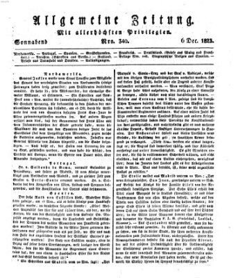 Allgemeine Zeitung Samstag 6. Dezember 1823