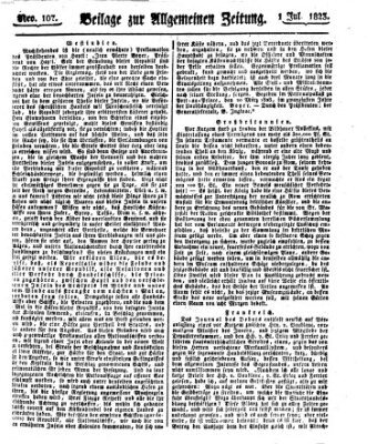 Allgemeine Zeitung Dienstag 1. Juli 1823