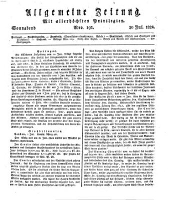 Allgemeine Zeitung Samstag 10. Juli 1824