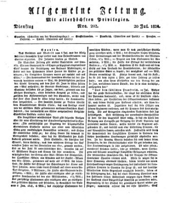 Allgemeine Zeitung Dienstag 20. Juli 1824