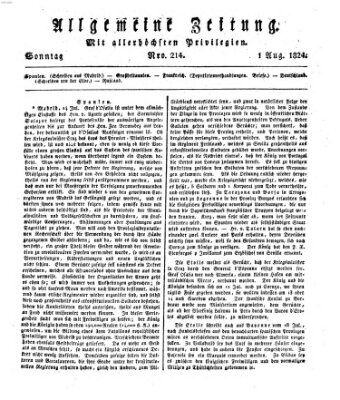 Allgemeine Zeitung Sonntag 1. August 1824