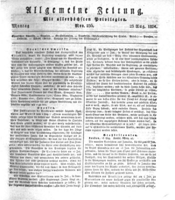 Allgemeine Zeitung Montag 23. August 1824