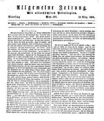 Allgemeine Zeitung Dienstag 24. August 1824