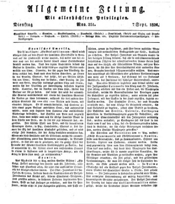 Allgemeine Zeitung Dienstag 7. September 1824