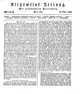 Allgemeine Zeitung Mittwoch 20. Oktober 1824