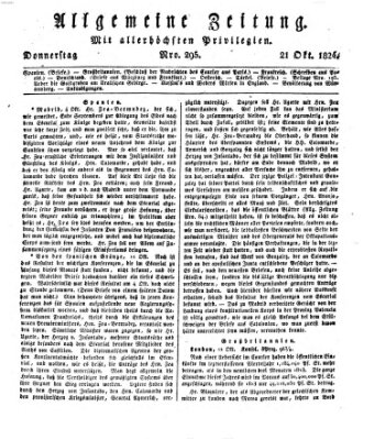 Allgemeine Zeitung Donnerstag 21. Oktober 1824