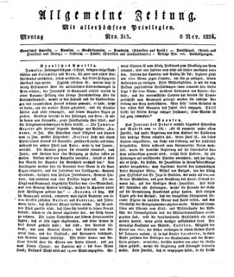 Allgemeine Zeitung Montag 8. November 1824